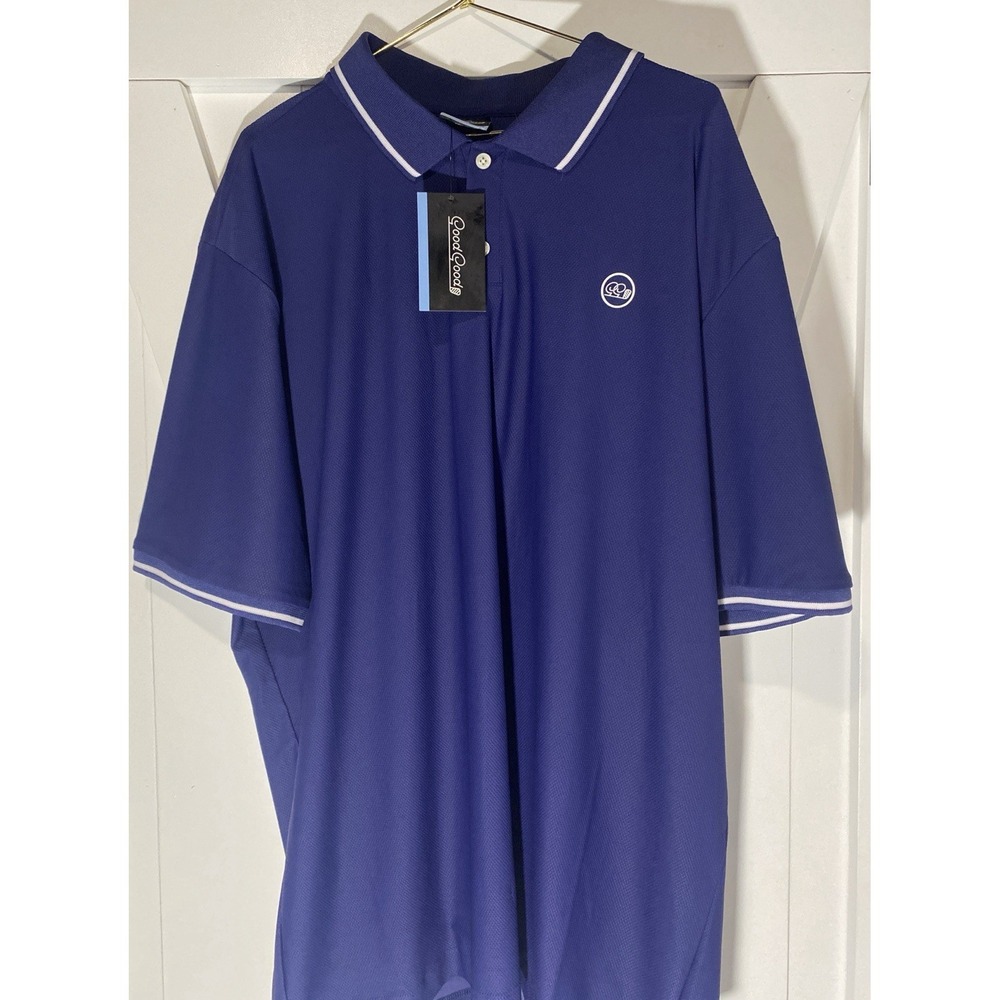 New Good Good Golf Men's Midnight Textured Polo Shirt Blue Size XL NWT